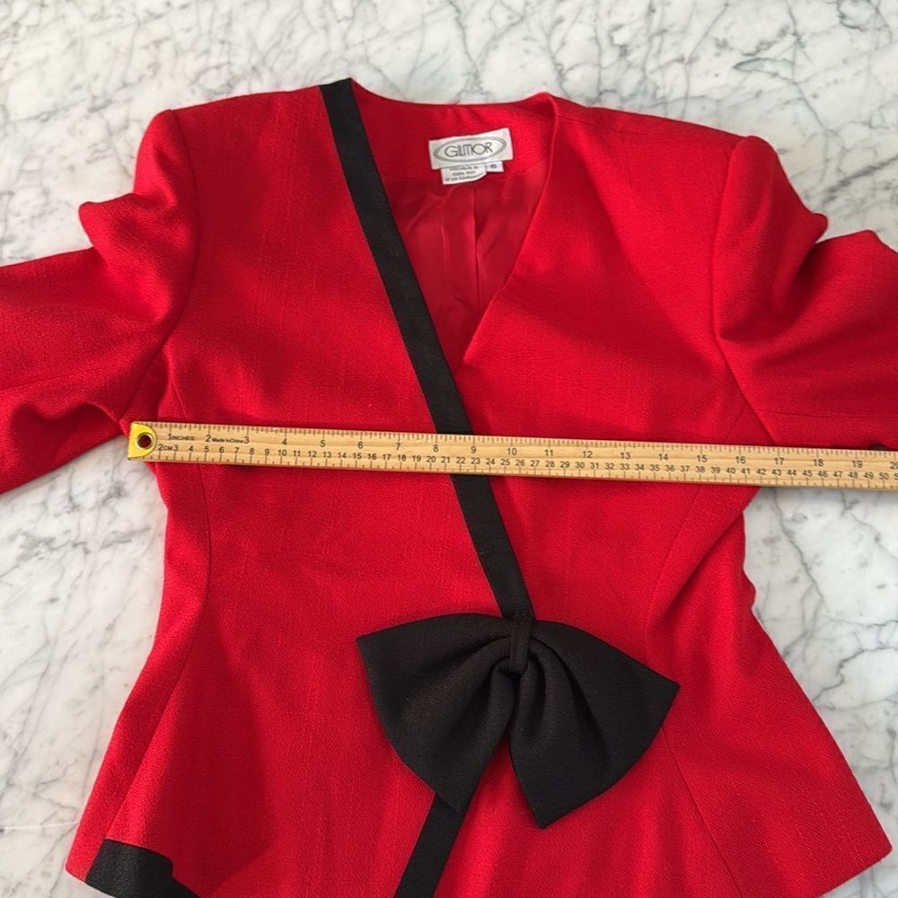 Vintage Blazer Womens Sz 6 Black Red Pointed Hem USA - Picture 5 of 9